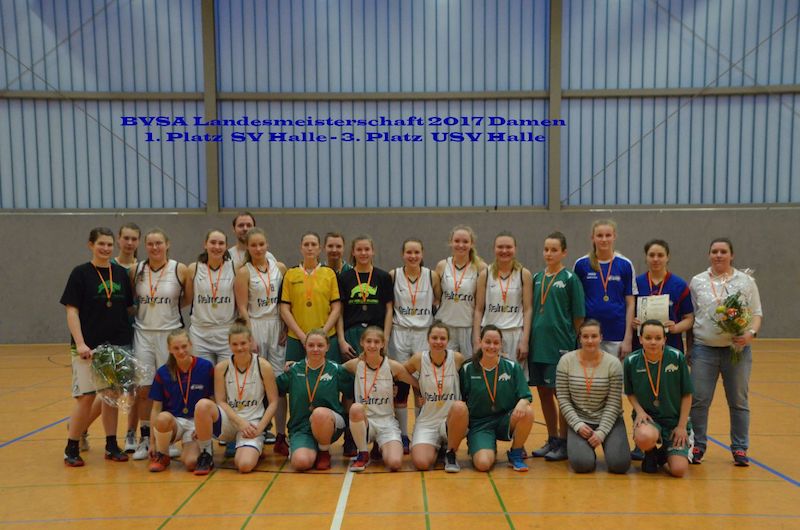 Landesmeister Damen SV Halle und 3. Platz USV Halle gemeinsam // Foto: BVSA